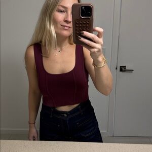 Zara Deep Red Knit Top